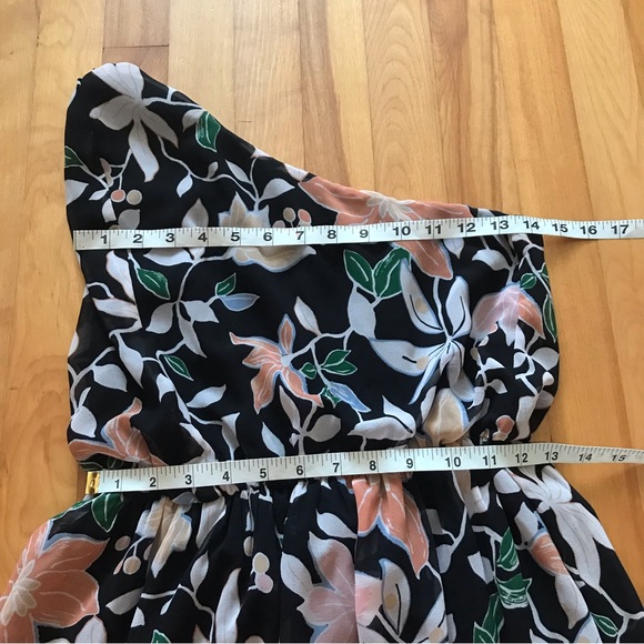 Ann Taylor Loft Wild Orchid Mixed Floral One Shoulder Dress - Picture 8 of 8